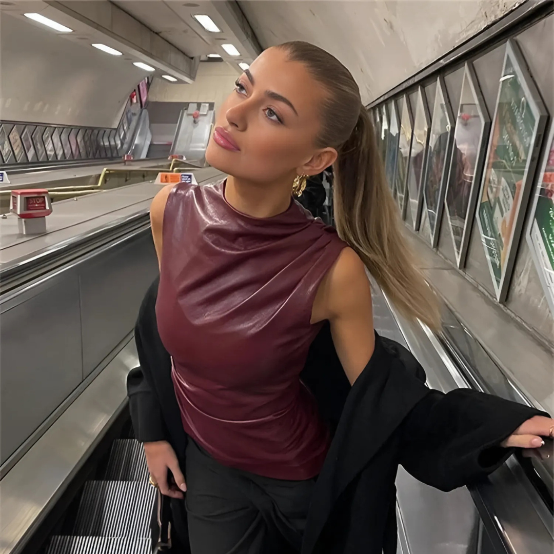 CARA | Schickes Stehkragen Top