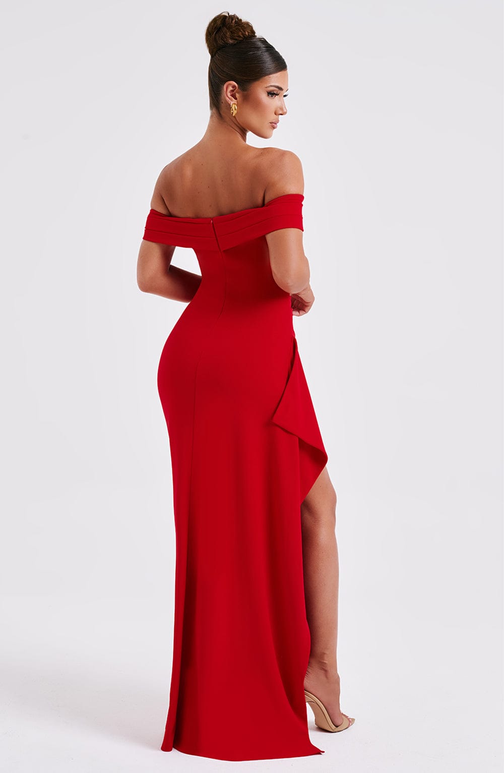 KIM | Off-Shoulder Satijnen Maxijurk