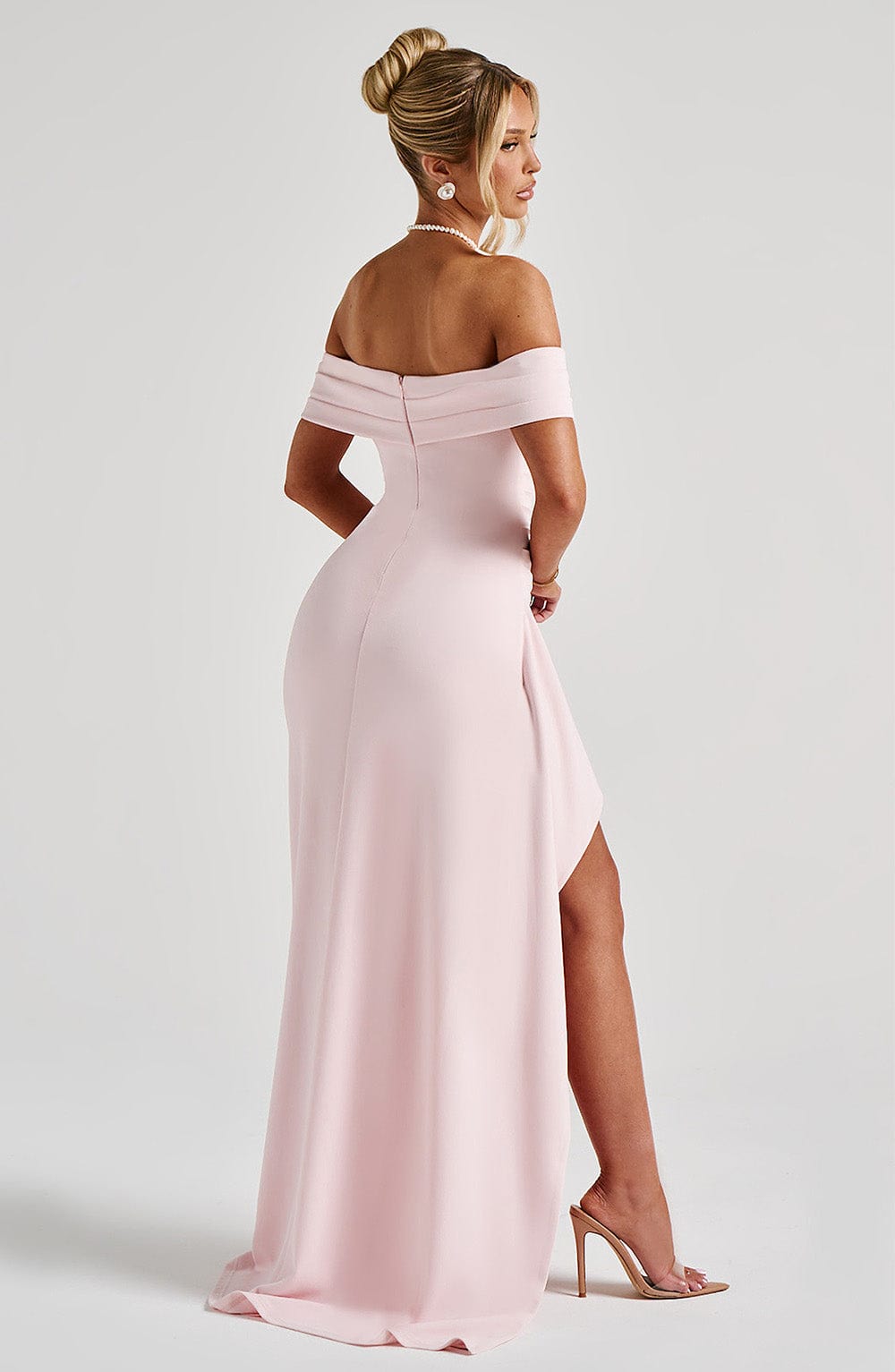 KIM | Off-Shoulder Satijnen Maxijurk