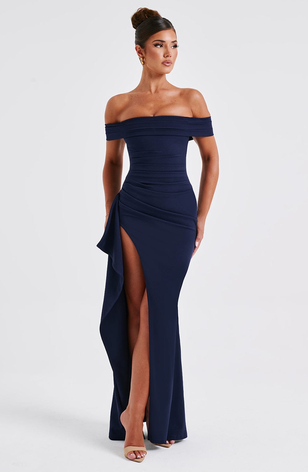 KIM | Off-Shoulder Satijnen Maxijurk